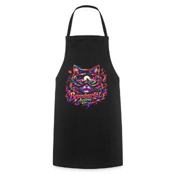 Retro Mountain Panorama Cat Ski Goggles Austria Funny - Cooking Apron - black - Front - AI Model Male 185 dark (185cm)