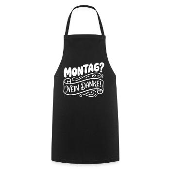 Montag? Nein Danke! Handlettering - Kochschürze - Schwarz - Vorne - AI Model Male 185 dark (185cm)