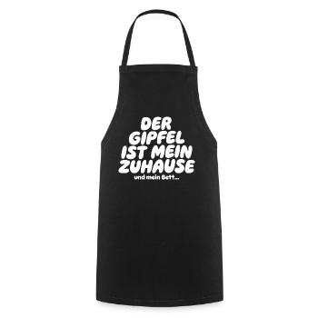 Der Gipfel ist mein Zuhause Spruch - Kochschürze - Schwarz - Vorne - AI Model Male 185 dark (185cm)