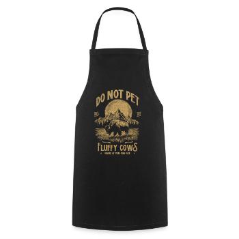 Les bisons vintage ne caressent pas les vaches duveteuses Bizons drôles - Tablier de cuisine - noir - Devant - AI Model Male 185 dark (185cm)