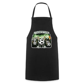 Block West | Football Fan Shirt – Curve & Stadium - Cooking Apron - black - Front - AI Model Male 185 dark (185cm)