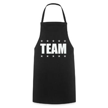 Team mit Sternen - Kochschürze - Schwarz - Vorne - AI Model Male 185 dark (185cm)