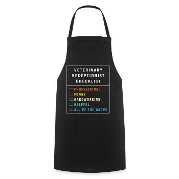 Vétérinaire, Réceptionniste, Vétérinaire, Secrétaire - Tablier de cuisine - noir - Devant - AI Model Male 185 dark (185cm)