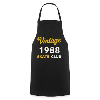 Vintage 1988 Skate Club Retro Geburtsjahr Geschenk - Kochschürze - Schwarz - Vorne - AI Model Male 185 dark (185cm)