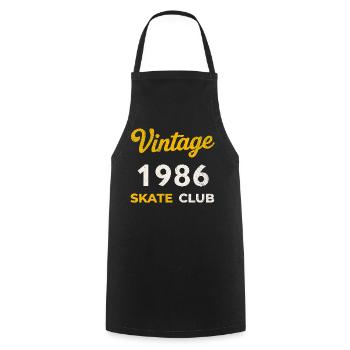 Vintage 1986 Skate Club Retro Geburtsjahr Geschenk - Kochschürze - Schwarz - Vorne - AI Model Male 185 dark (185cm)