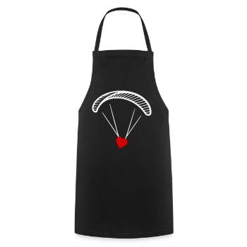 Paraglider - Paraglider with heart - Valentine's Day - Cooking Apron - black - Front - AI Model Male 185 dark (185cm)