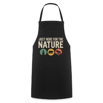 Icônes de la nature : silhouettes d’ours-arbres et orignaux - Tablier de cuisine - noir - Devant - AI Model Male 185 dark (185cm)