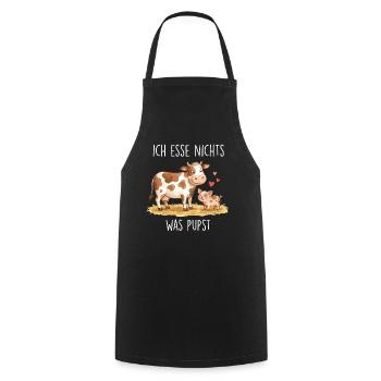 Ich_esse_nixIch don't eat anything that farts - Cooking Apron - black - Front - AI Model Male 185 dark (185cm)