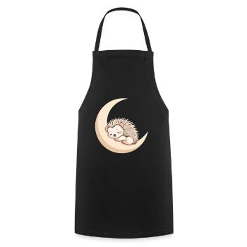 Hérisson du sommeil lunaire - Tablier de cuisine - noir - Devant - AI Model Male 185 dark (185cm)