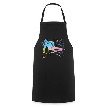 Alpine skiing Winter sports Nordic skiing - Cooking Apron - black - Front - AI Model Male 185 dark (185cm)