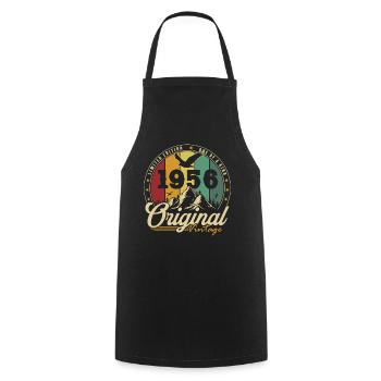 Original 1956 Vintage Vintage Anniversary Retro - Tablier de cuisine - noir - Devant - AI Model Male 185 dark (185cm)