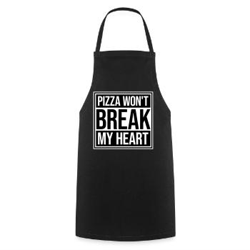 Pizza Won't Break My Heart Food Love Humor - Cooking Apron - black - Front - AI Model Male 185 dark (185cm)