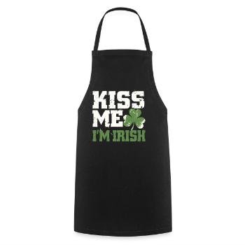 Embrasse-moi, je suis Irish Shamrock - Tablier de cuisine - noir - Devant - AI Model Male 185 dark (185cm)