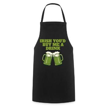 Irlandais Tu m’offrirais un verre - Tablier de cuisine - noir - Devant - AI Model Male 185 dark (185cm)