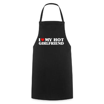 I Love My Hot Girlfriend Humor Valentine's Day - Cooking Apron - black - Front - AI Model Male 185 dark (185cm)