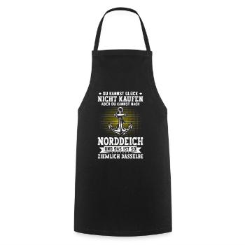 NORTH SEA YOU CAN'T BUY HAPPINESS BUT AFTER - Cooking Apron - black - Front - AI Model Male 185 dark (185cm)