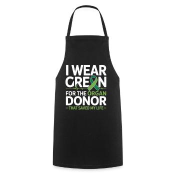 Green organ donation lifesaver - Cooking Apron - black - Front - AI Model Male 185 dark (185cm)