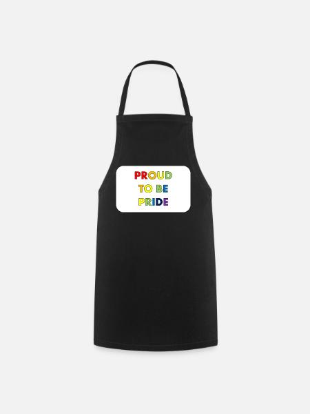 Proud to be Pride in rainbow style - Cooking Apron - black