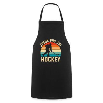 J'Peux Pas J'Ai Hockey Retro Hockey sur Glace - Cooking Apron - black - Front - AI Model Male 185 dark (185cm)