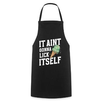  Mint Chocolate Chip Waffle Cone Dessert Italian - Cooking Apron - black - Front - AI Model Male 185 dark (185cm)