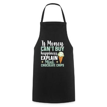 Dessert italien à la menthe et crème à la menthe fraîche - Tablier de cuisine - noir - Devant - AI Model Male 185 dark (185cm)