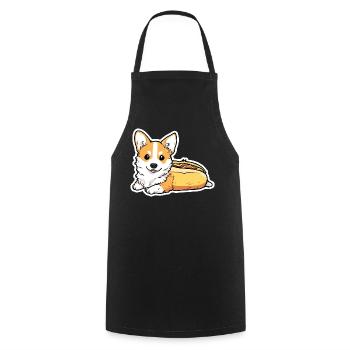 Collant en forme de pain pour hot-dogs Corgi mignon - Tablier de cuisine - noir - Devant - AI Model Male 185 dark (185cm)