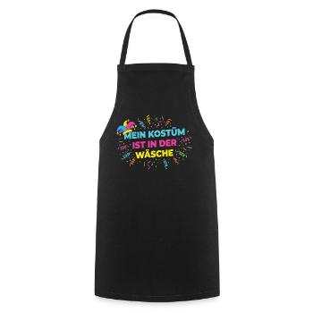 Mon costume dans la blanchisserie – Chemise drôle de carnaval - Tablier de cuisine - noir - Devant - AI Model Male 185 dark (185cm)