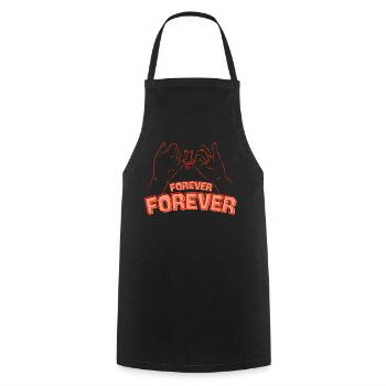 Forever Freundschaft – Hände verbinden Herzen - Kochschürze - Schwarz - Vorne - AI Model Male 185 dark (185cm)