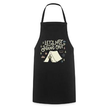Lets Not Hang Out Introvert Camping Nature - Cooking Apron - black - Front - AI Model Male 185 dark (185cm)