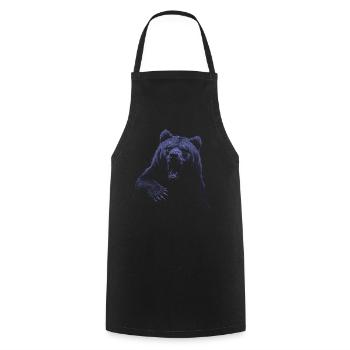 Grizzly Bear Hiking Camping Vintage Brown Bear - Cooking Apron - black - Front - AI Model Male 185 dark (185cm)