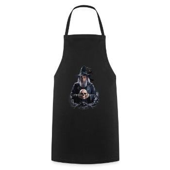 Sorcier Noir avec Magicien Mystique Crâne - Tablier de cuisine - noir - Devant - AI Model Male 185 dark (185cm)