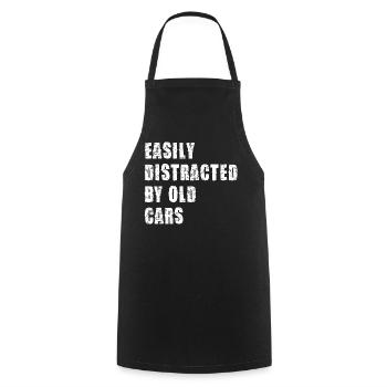 Distrait par de vieilles voitures - Tablier de cuisine - noir - Devant - AI Model Male 185 dark (185cm)