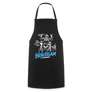 T-shirt du marié de la fête de garçon Grondement de la fête de garçon - Tablier de cuisine - noir - Devant - AI Model Male 185 dark (185cm)