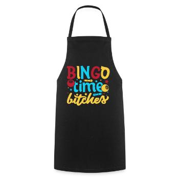 Bingo Game Bingo Time Bitches Bingo - Cooking Apron - black - Front - AI Model Male 185 dark (185cm)