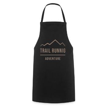 Trail Running Adventure - Cooking Apron - black - Front - AI Model Male 185 dark (185cm)