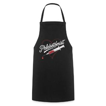 Phlebotomist Heart Injection - Cooking Apron - black - Front - AI Model Male 185 dark (185cm)