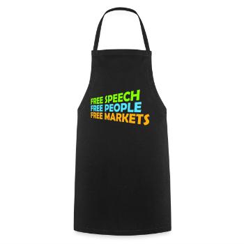 Free Speech Markets People Libertarian Freedom Logo - Cooking Apron - black - Front - AI Model Male 185 dark (185cm)