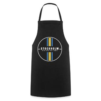 Coordonnées de Stockholm - Tablier de cuisine - noir - Devant - AI Model Male 185 dark (185cm)