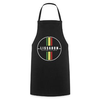 Lissabon Koordinaten - Kochschürze - Schwarz - Vorne - AI Model Male 185 dark (185cm)