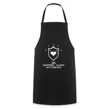 Support Class IRL | Social Work Strength - Cooking Apron - black - Front - AI Model Male 185 dark (185cm)
