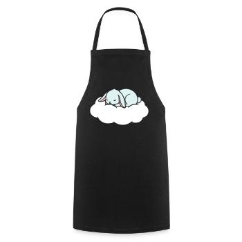 Schlafender Hase auf Wolke Traum - Kochschürze - Schwarz - Vorne - AI Model Male 185 dark (185cm)