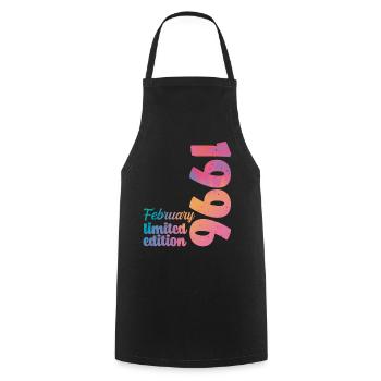 February 1996 30th Anniversary 30 Years Vintage Retro - Cooking Apron - black - Front - AI Model Male 185 dark (185cm)