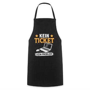 Nerd Computer NO TICKET NO PROBLEM FUNNY - Cooking Apron - black - Front - AI Model Male 185 dark (185cm)