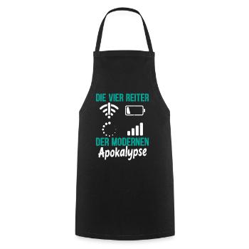 Nerd THE FOUR MODERN HORSEMEN OF THE APOCALYPSE - Cooking Apron - black - Front - AI Model Male 185 dark (185cm)