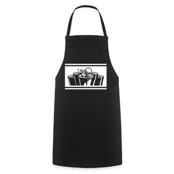Bierpong Becher Weiß Symbol - Kochschürze - Schwarz - Vorne - AI Model Male 185 dark (185cm)