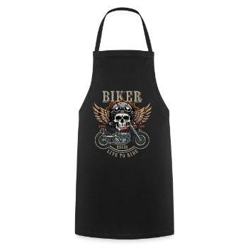 Biker Rules - Since 1992 - Live to Ride - Kochschürze - Schwarz - Vorne - AI Model Male 185 dark (185cm)