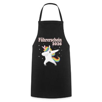 Driver's license 2026 passed car driving motorcycle - Cooking Apron - black - Front - AI Model Male 185 dark (185cm)