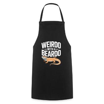 Weirdo with a Beardo - Cooking Apron - black - Front - AI Model Male 185 dark (185cm)