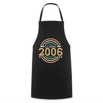 Classique 2006 Anniversaire 20 ans Année Naissance - Tablier de cuisine - noir - Devant - AI Model Male 185 dark (185cm)