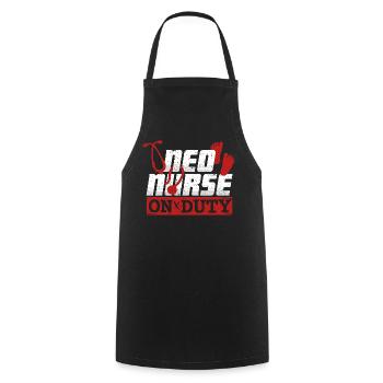 NICU Krankenschwester Neo Nurse On Duty - Cooking Apron - black - Front - AI Model Male 185 dark (185cm)